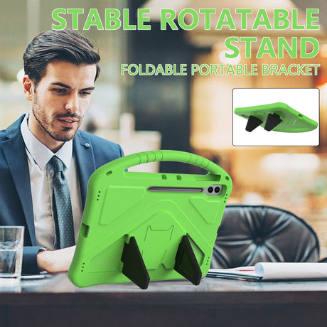EIDERWOOD Samsung Galaxy Tab S10 Ultra Børnecover m. Kickstand - Grøn