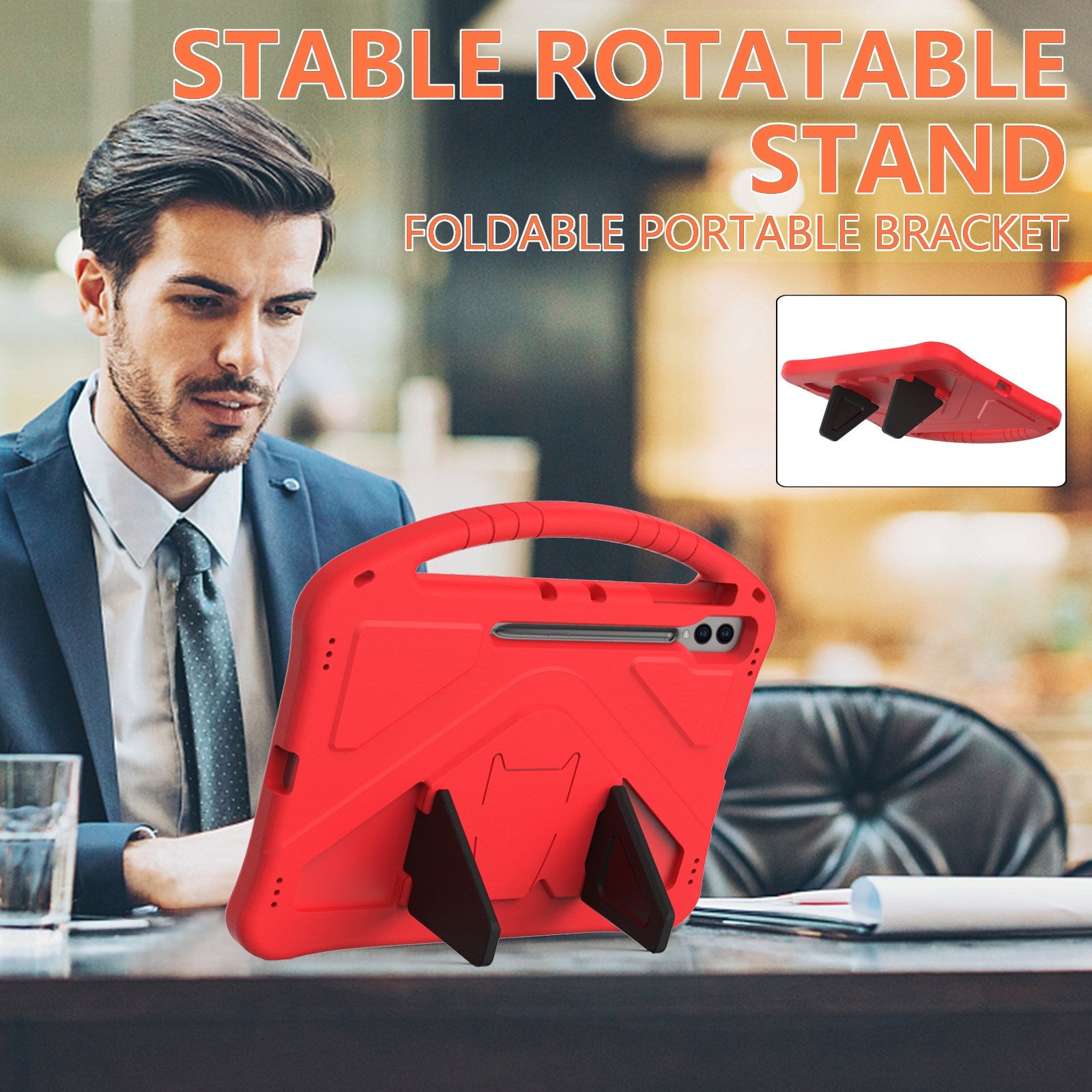 EIDERWOOD Samsung Galaxy Tab S10 Ultra Børnecover m. Kickstand - Rød