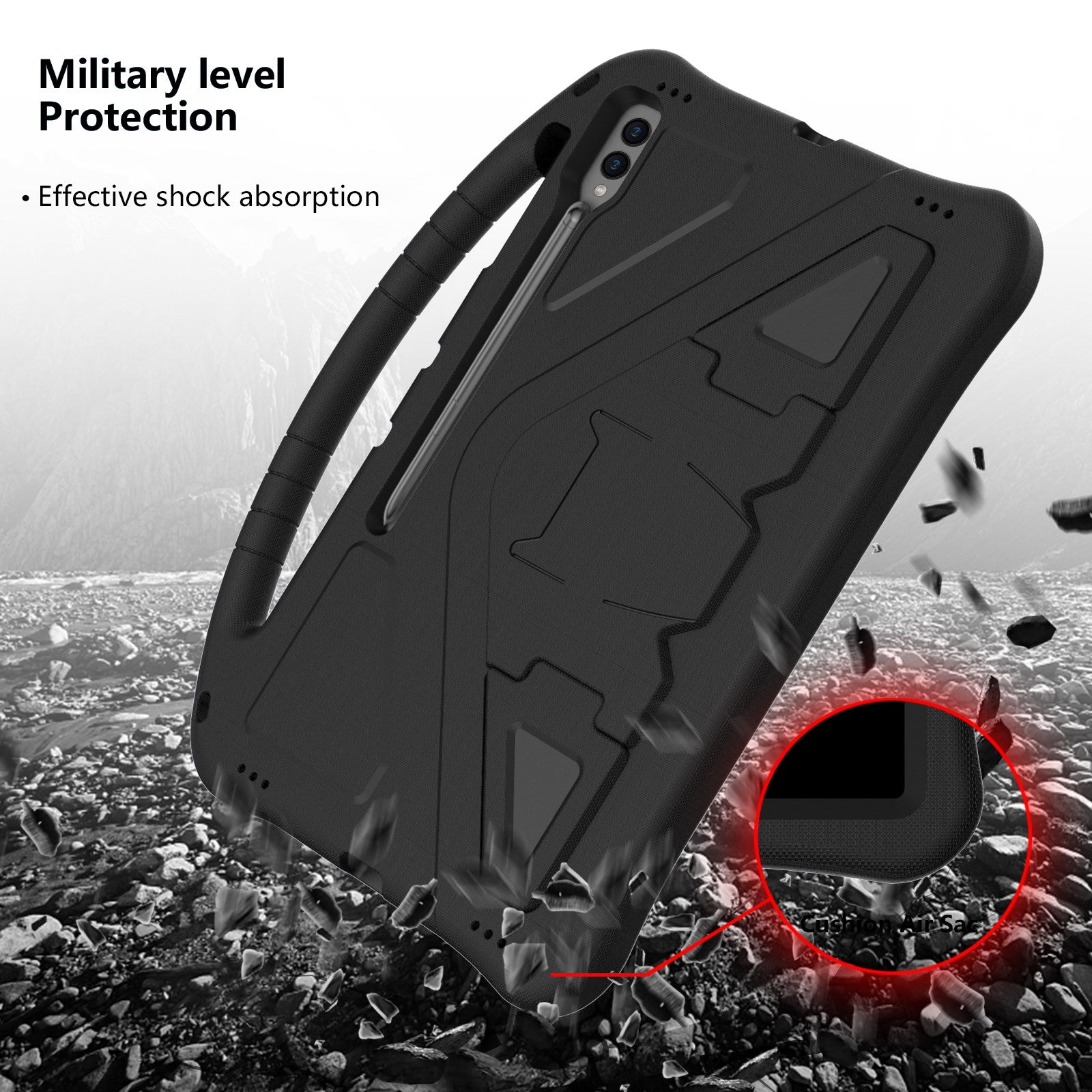 EIDERWOOD Samsung Galaxy Tab S10 Ultra Børnecover m. Kickstand - Sort
