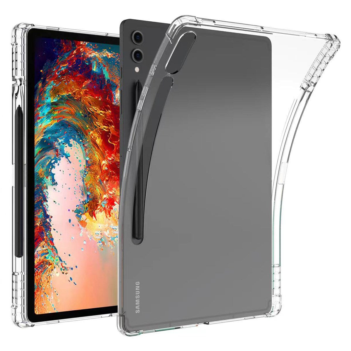 EIDERWOOD Stødsikkert Samsung Galaxy Tab S10 Ultra Cover m. Touch Pen Holder - Gennemsigtig