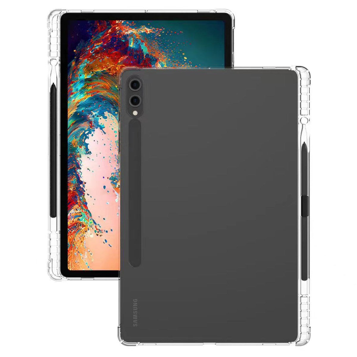 EIDERWOOD Stødsikkert Samsung Galaxy Tab S10 Ultra Cover m. Touch Pen Holder - Gennemsigtig