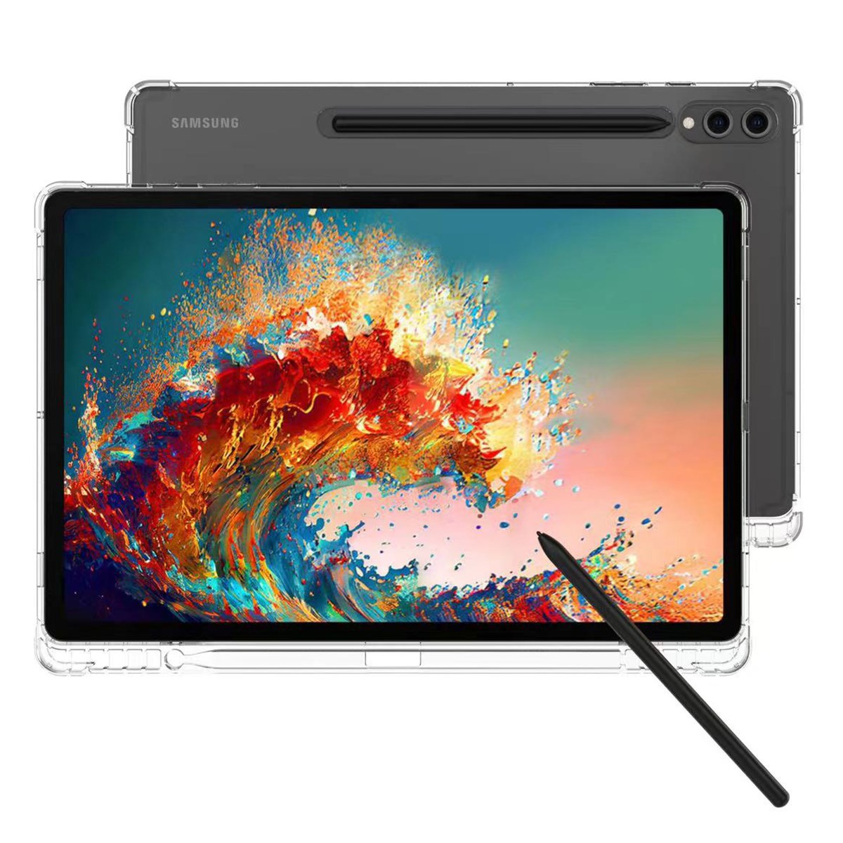 EIDERWOOD Stødsikkert Samsung Galaxy Tab S10 Ultra Cover m. Touch Pen Holder - Gennemsigtig