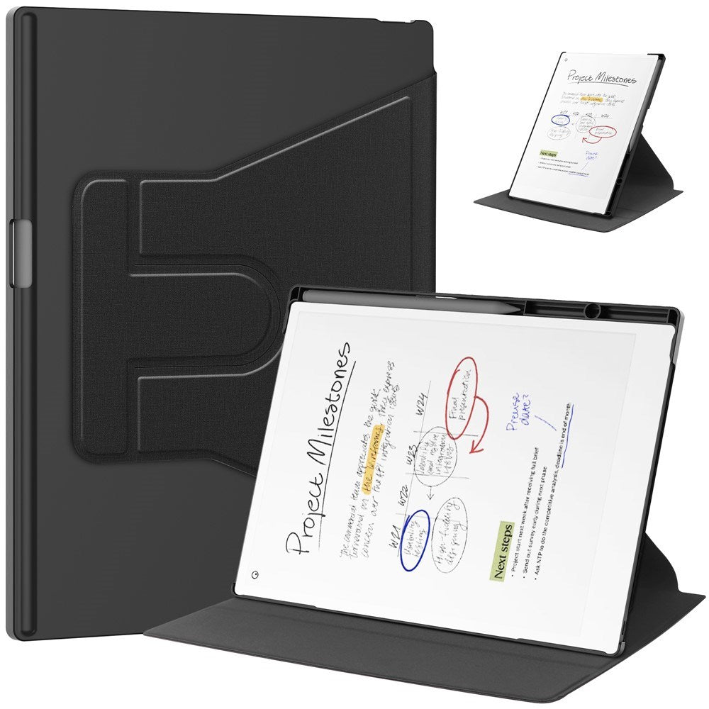 EIDERWOOD ReMarkable Paper Pro Kunstlæder Plast Cover m. Pen Holder - Sort