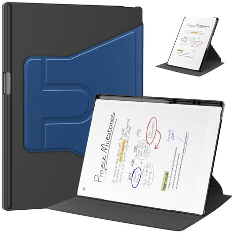 EIDERWOOD ReMarkable Paper Pro Kunstlæder Plast Cover m. Pen Holder - Blå