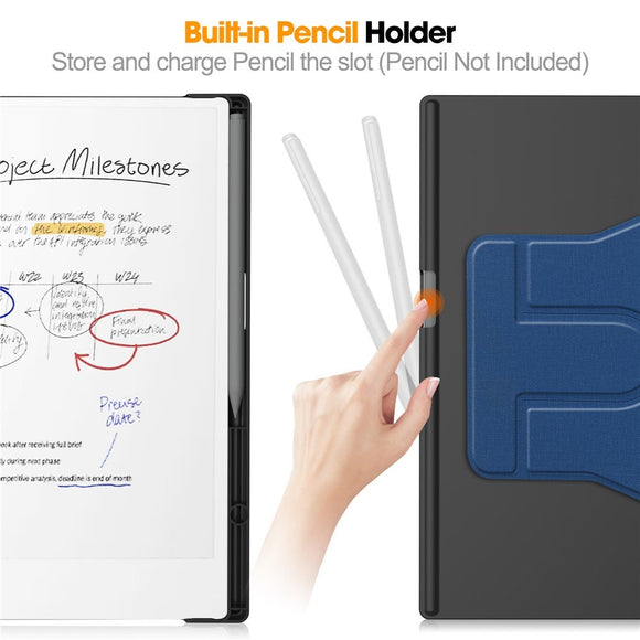 EIDERWOOD ReMarkable Paper Pro Kunstlæder Plast Cover m. Pen Holder - Blå