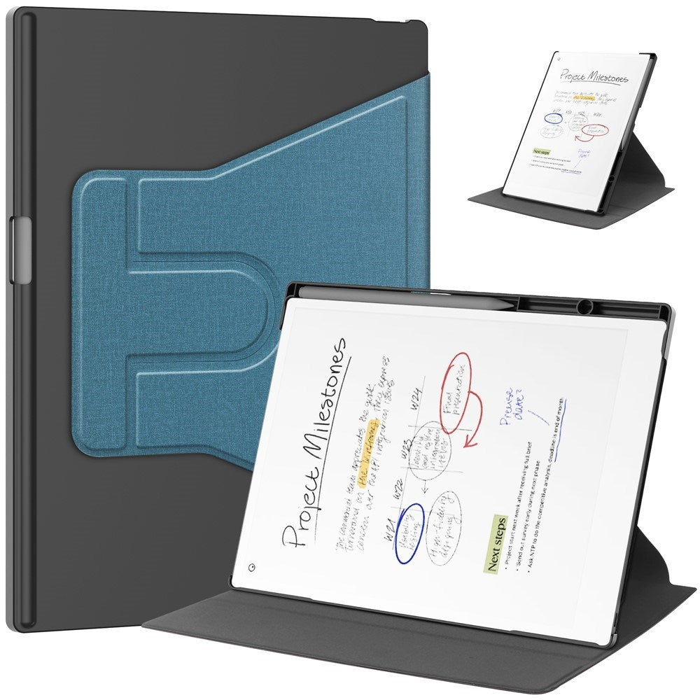 EIDERWOOD ReMarkable Paper Pro Kunstlæder Plast Cover m. Pen Holder - Lyseblå