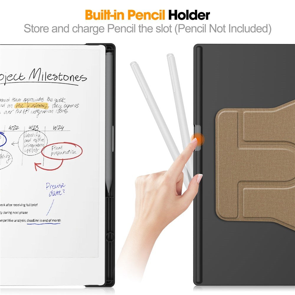 EIDERWOOD ReMarkable Paper Pro Kunstlæder Plast Cover m. Pen Holder - Brun