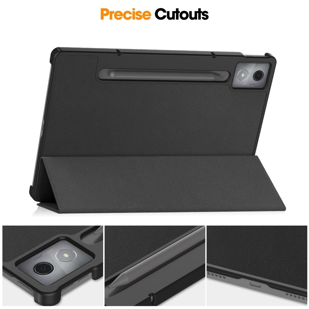 EIDERWOOD Lenovo IdeaTab Pro Kunstlæder Flip Cover m. Ståfunktion & Pencil Holder - Sort