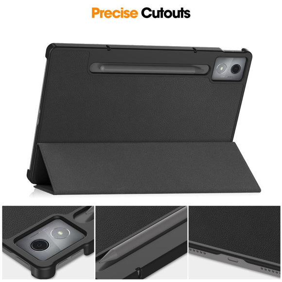 EIDERWOOD Lenovo IdeaTab Pro Kunstlæder Flip Cover m. Ståfunktion & Pencil Holder - Sort