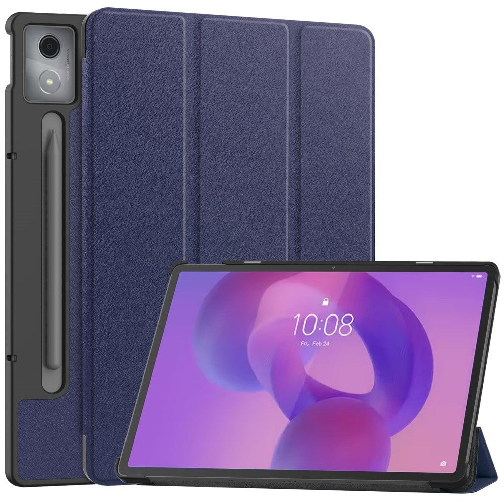 EIDERWOOD Lenovo IdeaTab Pro Kunstlæder Flip Cover m. Ståfunktion & Pencil Holder - Blå