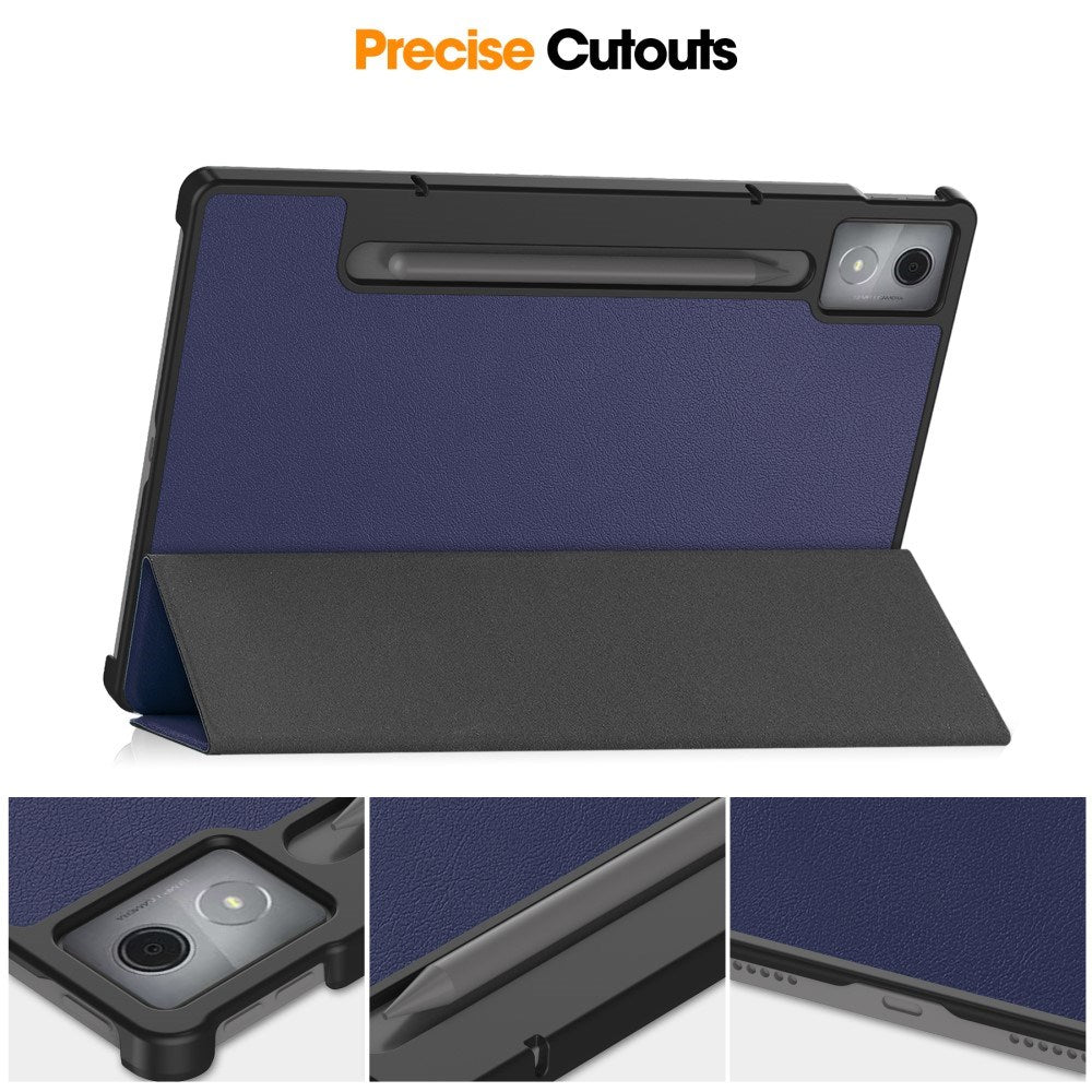 EIDERWOOD Lenovo IdeaTab Pro Kunstlæder Flip Cover m. Ståfunktion & Pencil Holder - Blå