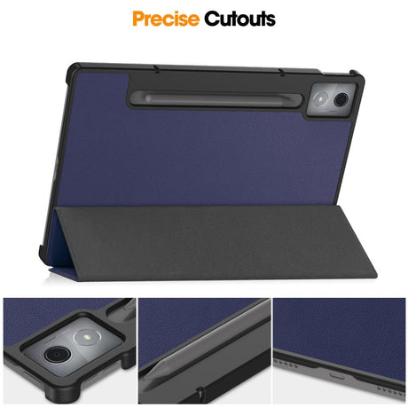 EIDERWOOD Lenovo IdeaTab Pro Kunstlæder Flip Cover m. Ståfunktion & Pencil Holder - Blå