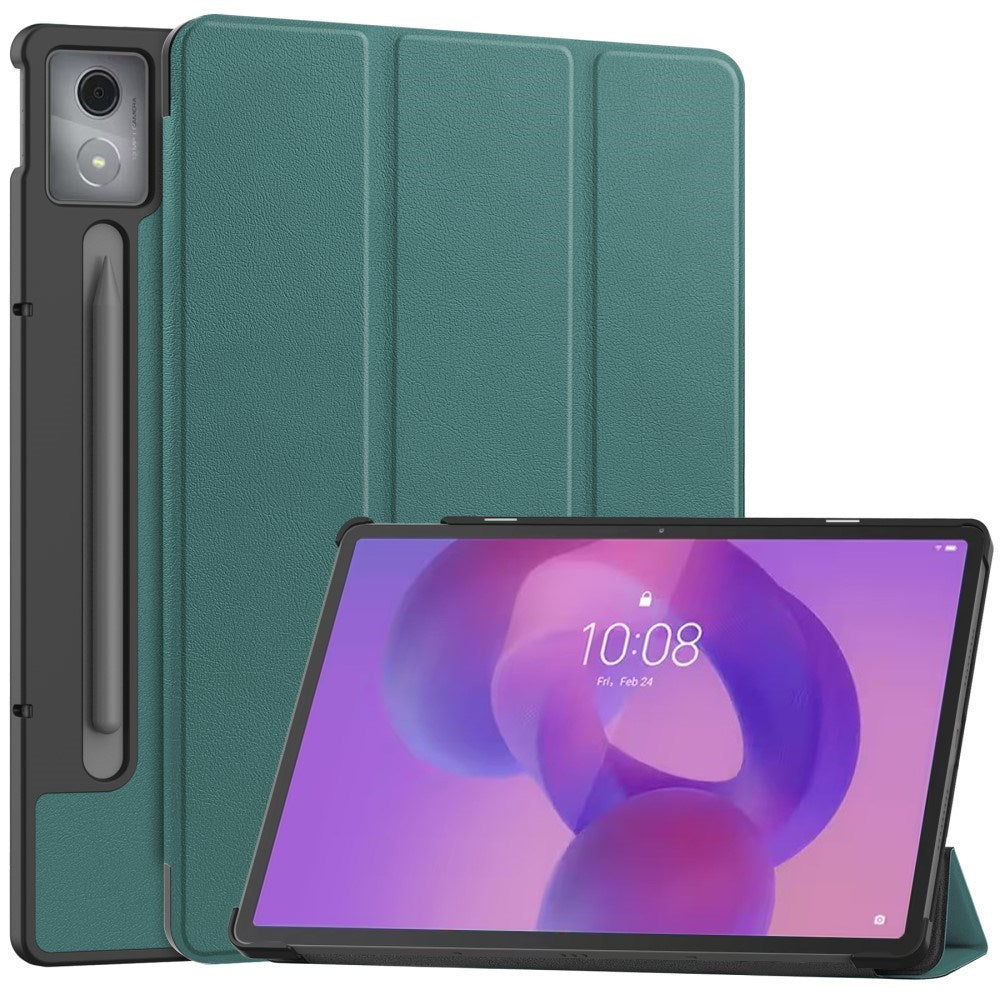 EIDERWOOD Lenovo IdeaTab Pro Kunstlæder Flip Cover m. Ståfunktion & Pencil Holder - Grøn