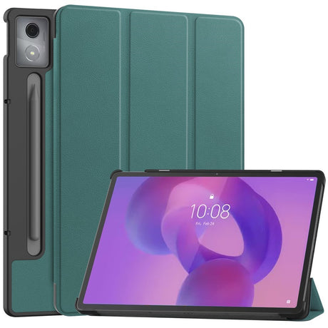 EIDERWOOD Lenovo IdeaTab Pro Kunstlæder Flip Cover m. Ståfunktion & Pencil Holder - Grøn