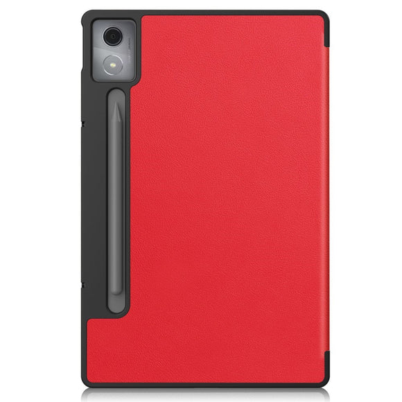 EIDERWOOD Lenovo IdeaTab Pro Kunstlæder Flip Cover m. Ståfunktion & Pencil Holder - Rød
