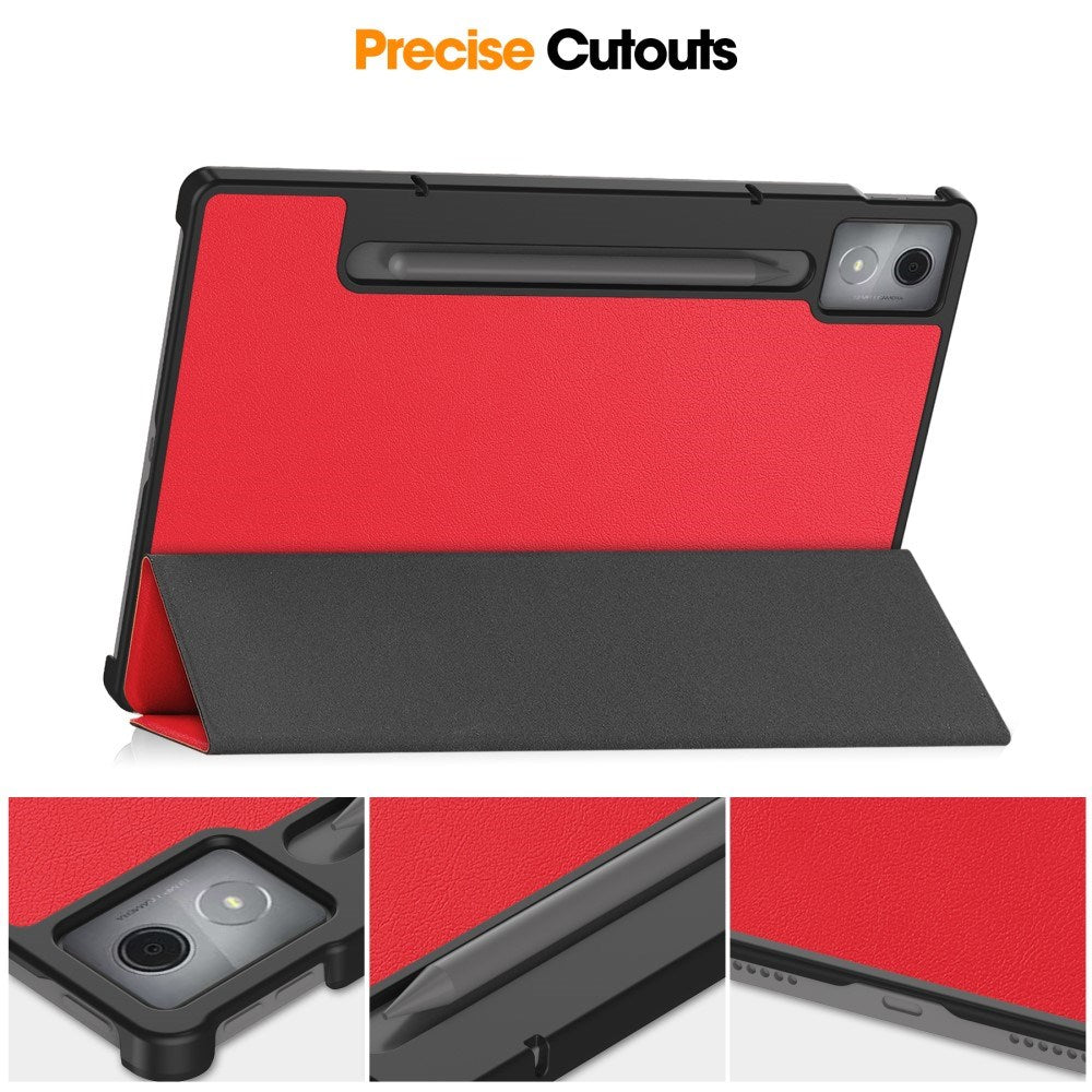 EIDERWOOD Lenovo IdeaTab Pro Kunstlæder Flip Cover m. Ståfunktion & Pencil Holder - Rød