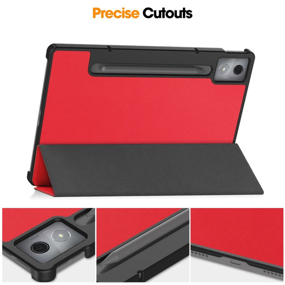 EIDERWOOD Lenovo IdeaTab Pro Kunstlæder Flip Cover m. Ståfunktion & Pencil Holder - Rød