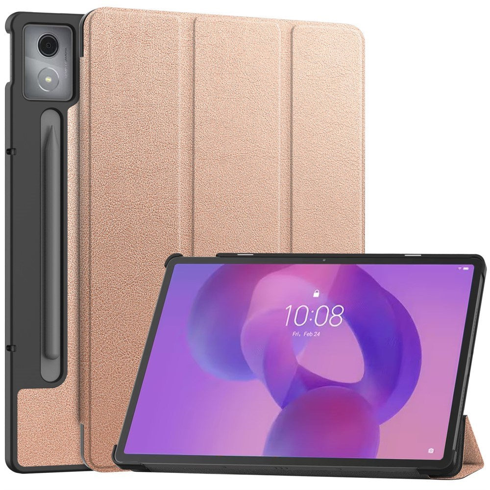 EIDERWOOD Lenovo IdeaTab Pro Kunstlæder Flip Cover m. Ståfunktion & Pencil Holder - Rose Gold