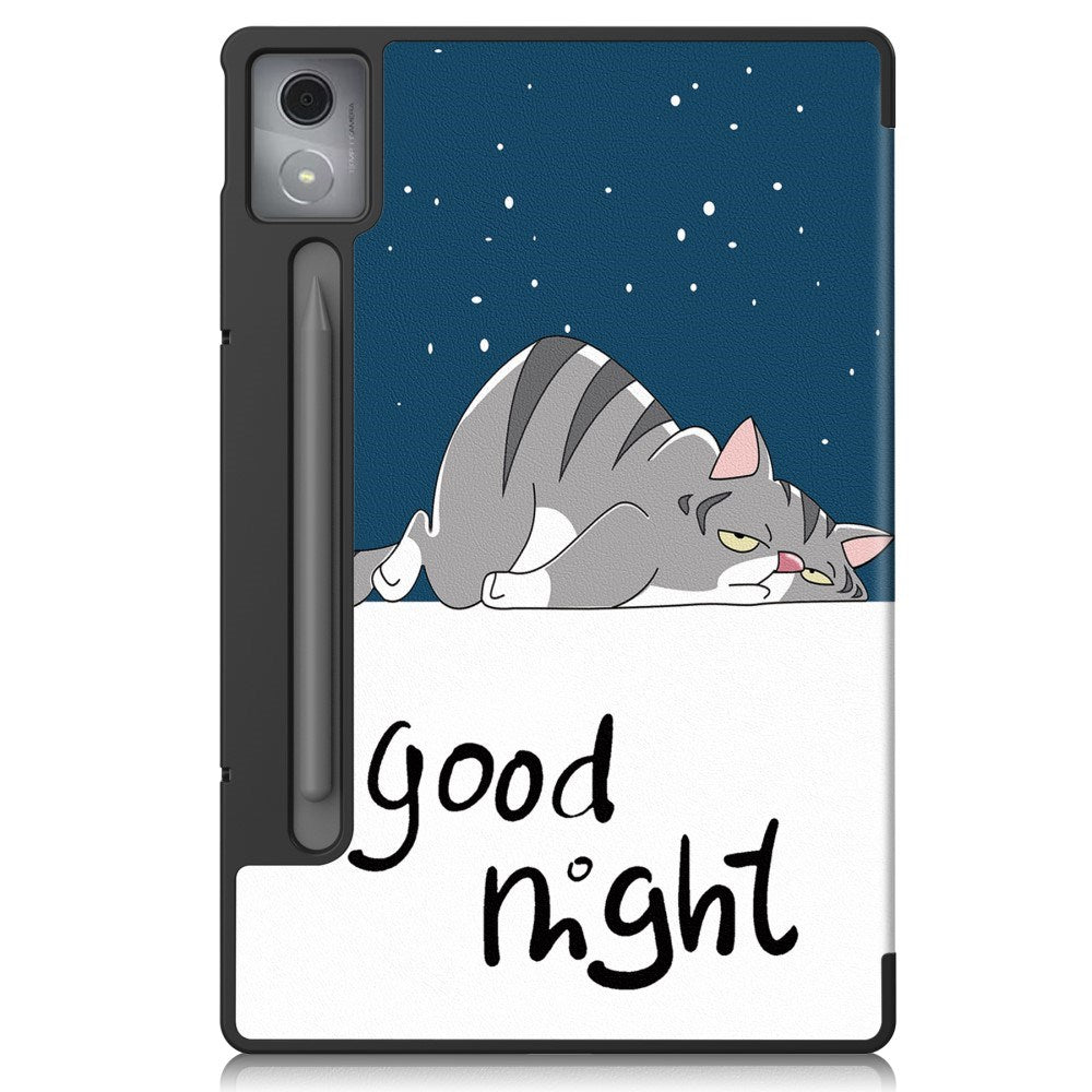EIDERWOOD Lenovo IdeaTab Pro Tri-Fold Kunstlæder Flip Cover m. Mønster - Kat