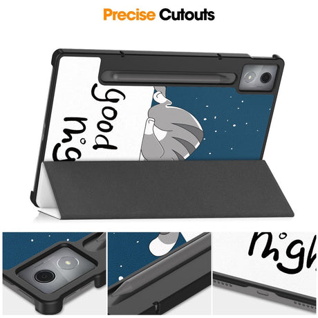 EIDERWOOD Lenovo IdeaTab Pro Tri-Fold Kunstlæder Flip Cover m. Mønster - Kat