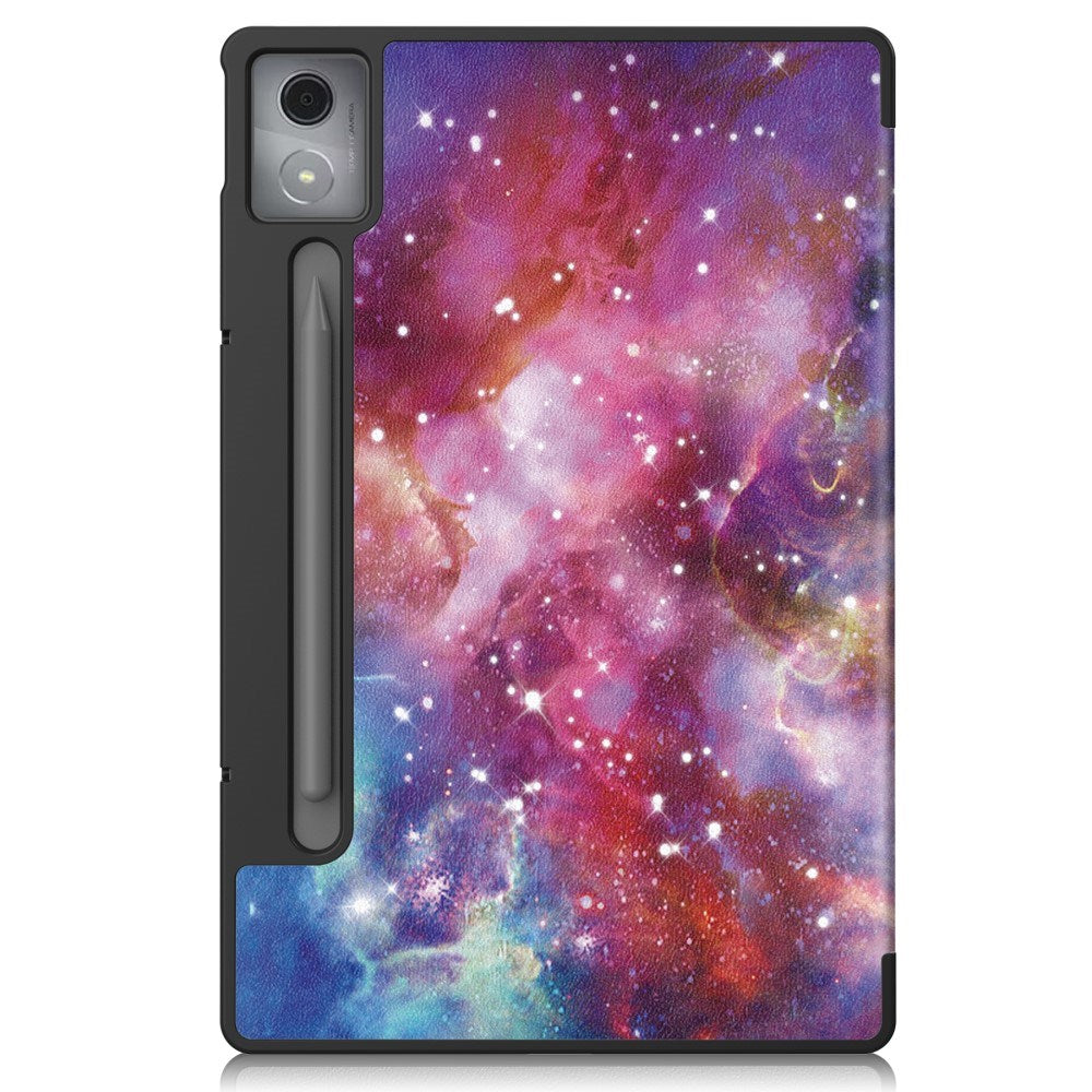 EIDERWOOD Lenovo IdeaTab Pro Tri-Fold Kunstlæder Flip Cover m. Mønster - Galakse