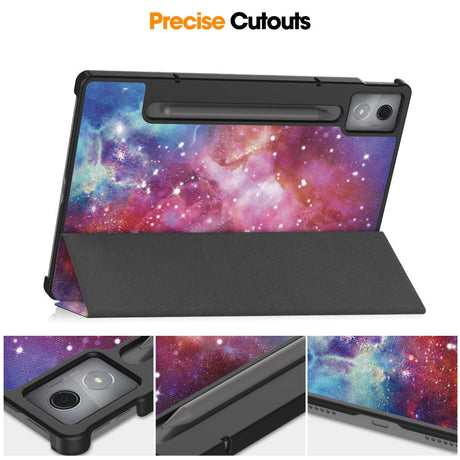 EIDERWOOD Lenovo IdeaTab Pro Tri-Fold Kunstlæder Flip Cover m. Mønster - Galakse