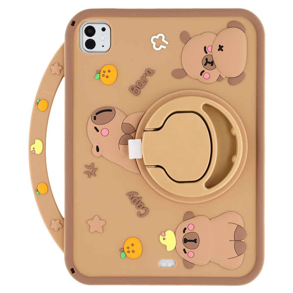 iPad Air 11" (2026 / 2025/ 2024) / Pro 11" (2025 / 2024 / 2022 / 2021 / 2020 / 2018) / Air (2022 / 2020) EIDERWOOD Silikone Cover m. Roterende Kickstand - Capybara