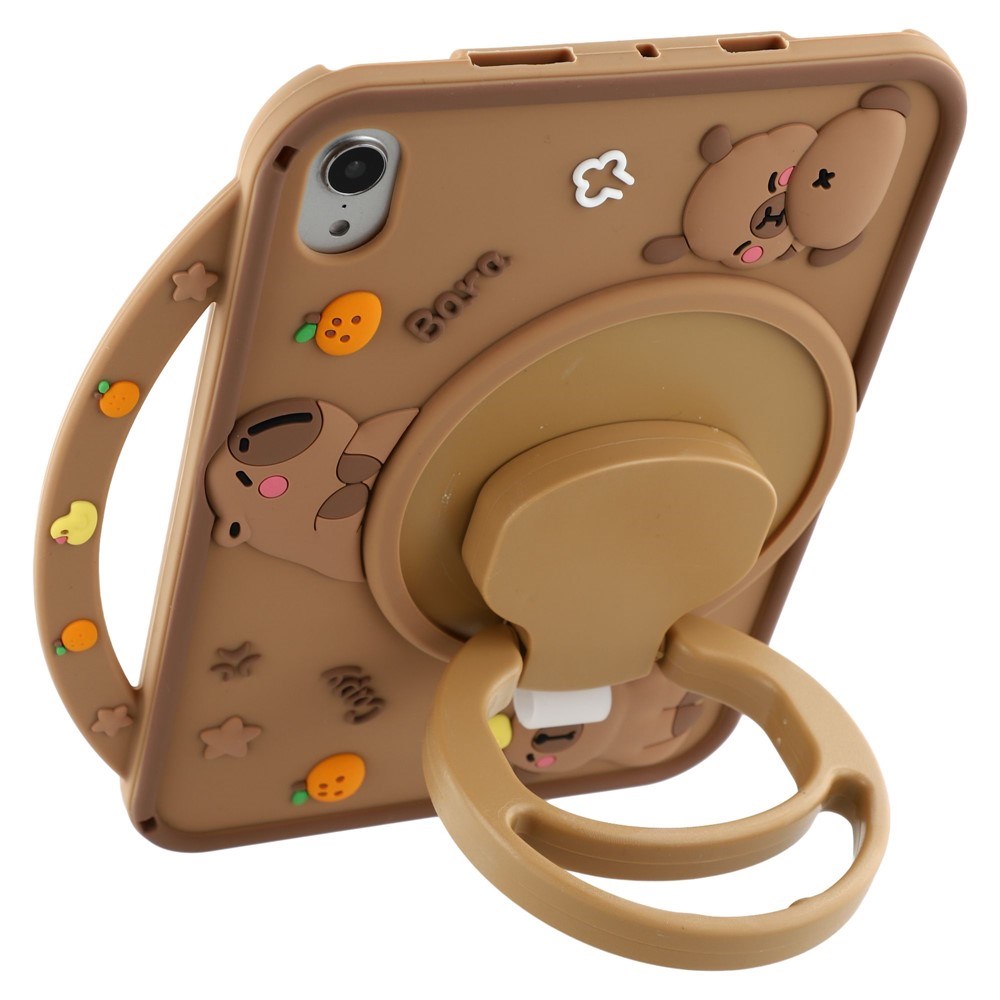 iPad Mini (2024 / 2021) EIDERWOOD Silikone Cover m. Roterende Kickstand - Capybara