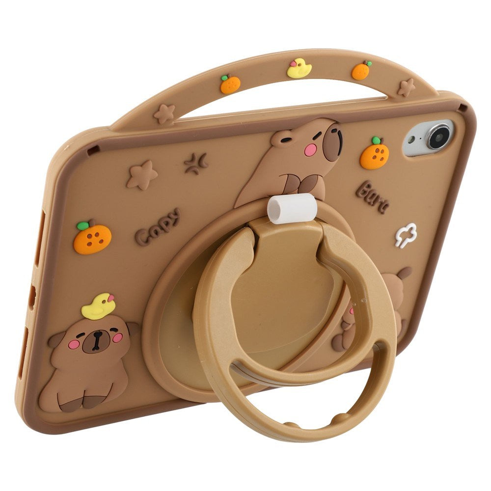 iPad Mini (2024 / 2021) EIDERWOOD Silikone Cover m. Roterende Kickstand - Capybara