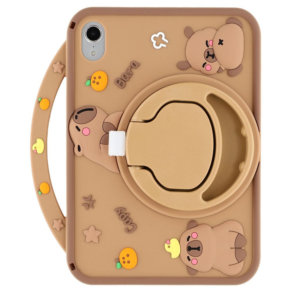 iPad Mini (2024 / 2021) EIDERWOOD Silikone Cover m. Roterende Kickstand - Capybara