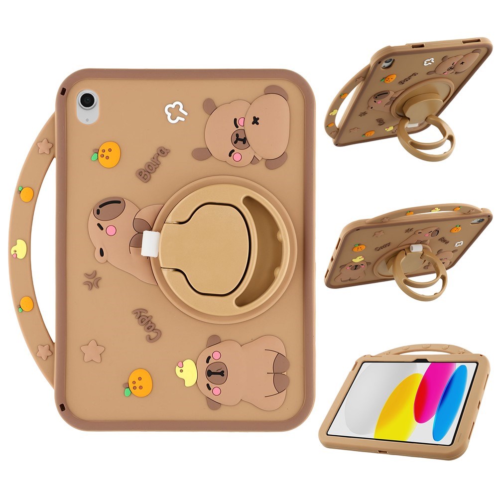 iPad 11" (2025) / 10.9" (2022) EIDERWOOD Silikone Cover m. Roterende Kickstand - Capybara