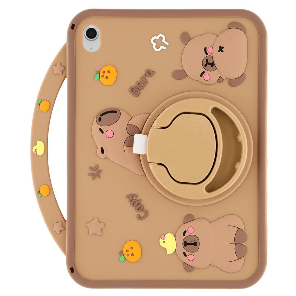 iPad 11" (2025) / 10.9" (2022) EIDERWOOD Silikone Cover m. Roterende Kickstand - Capybara