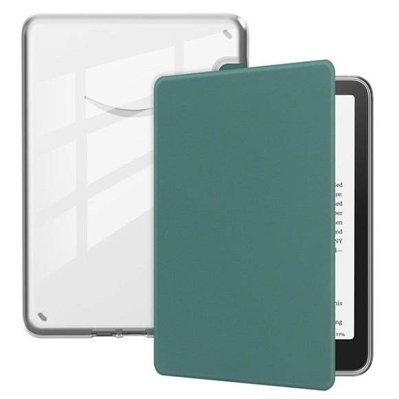 EIDERWOOD Amazon Kindle Paperwhite (2024) Kunstlæder Flip Cover - Gennemsigtig / Mørkegrøn