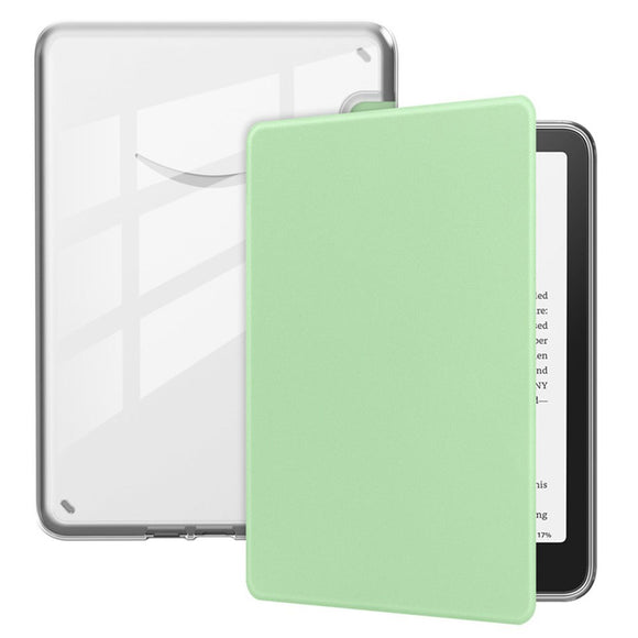 EIDERWOOD Amazon Kindle Paperwhite (2024) Kunstlæder Flip Cover - Gennemsigtig / Lysegrøn