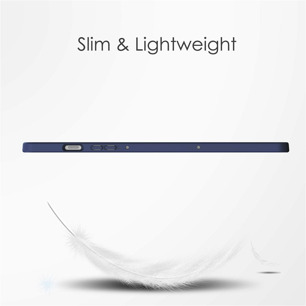 EIDERWOOD Samsung Galaxy Tab S10 Lite / S10 FE / S9 FE Flip Cover - Ståfunktion & Stylus Pen-Holder - Gennemsigtig / Mørkeblå