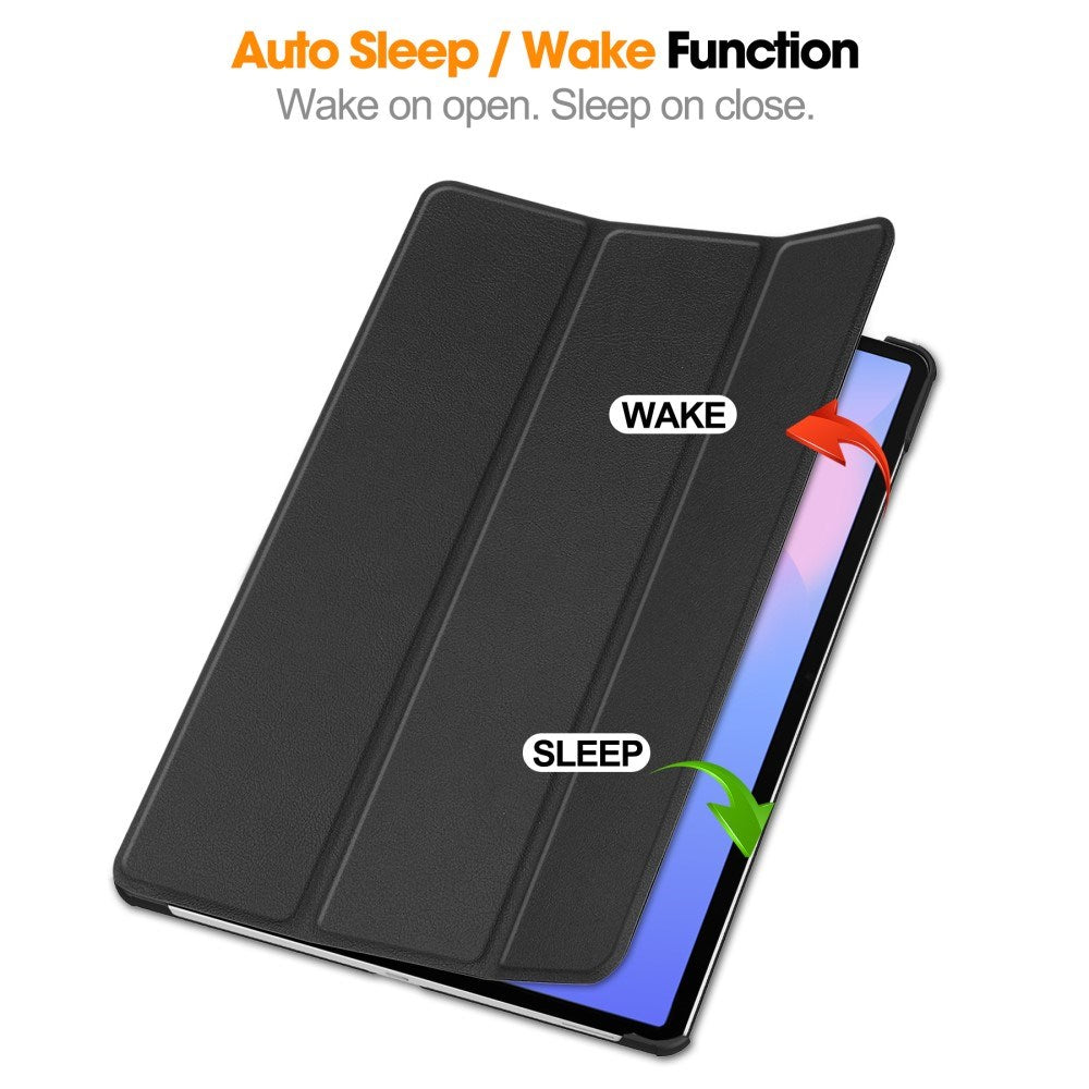 EIDERWOOD Samsung Galaxy Tab S10 FE+ (Plus) Kunstlæder Flip Cover m. Ståfunktion & Pencil Holder - Sort