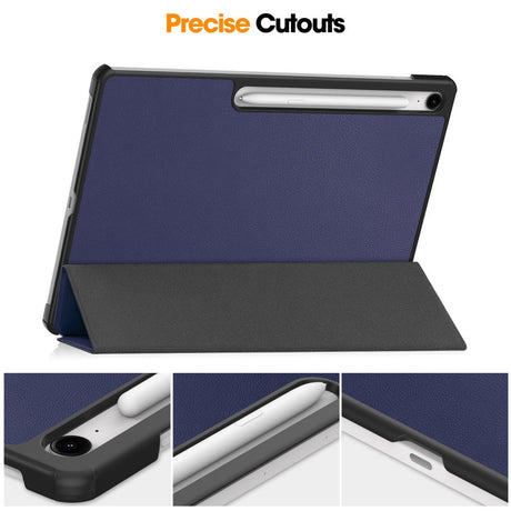 EIDERWOOD Samsung Galaxy Tab S10 FE+ (Plus) Kunstlæder Flip Cover m. Ståfunktion & Pencil Holder - Blå