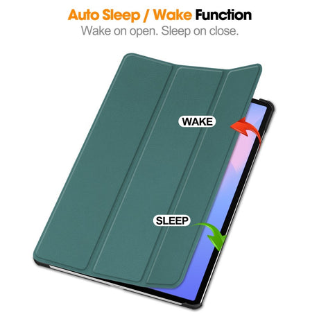 EIDERWOOD Samsung Galaxy Tab S10 FE+ (Plus) Kunstlæder Flip Cover m. Ståfunktion & Pencil Holder - Grøn