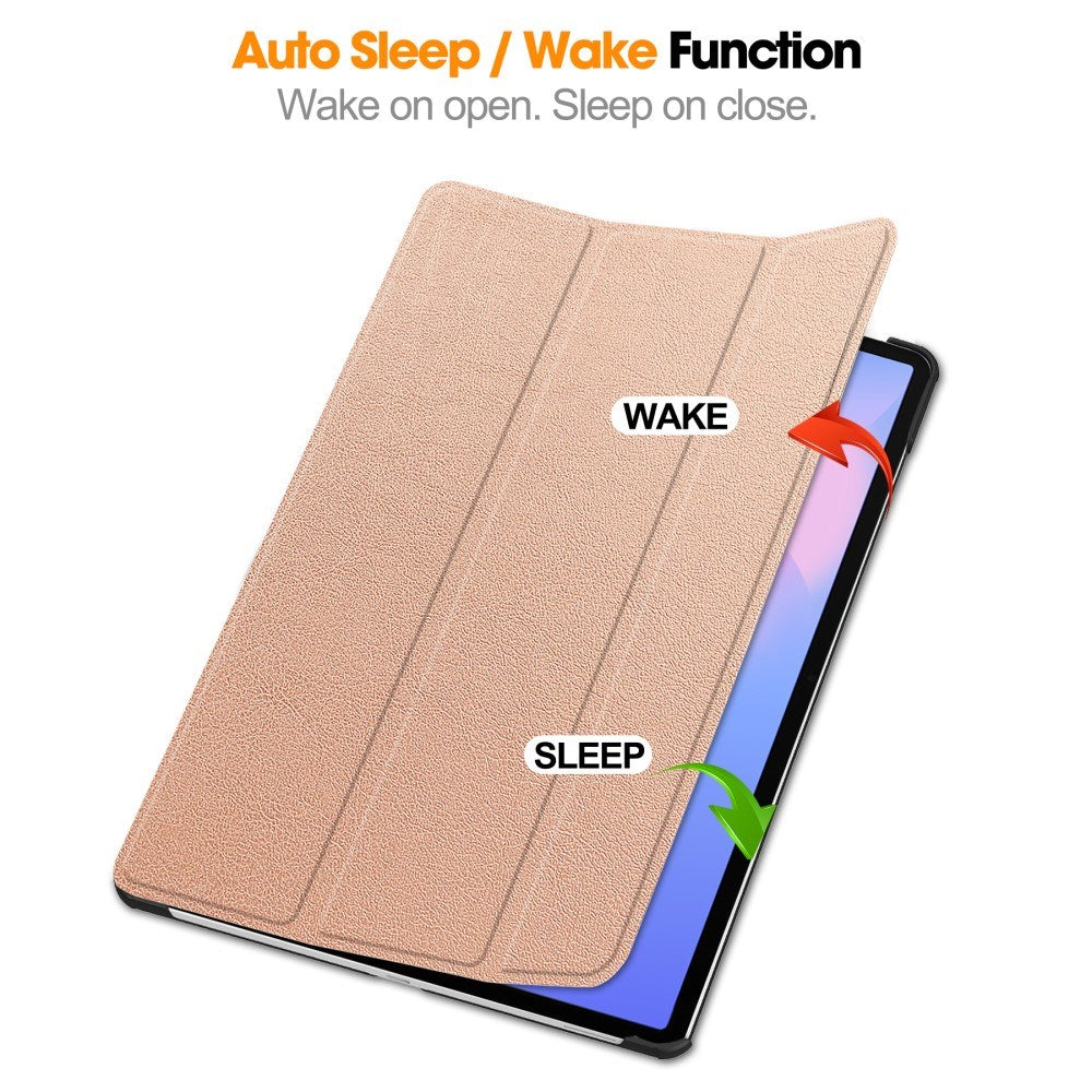 EIDERWOOD Samsung Galaxy Tab S10 FE+ (Plus) Kunstlæder Flip Cover m. Ståfunktion & Pencil Holder - Rose Gold
