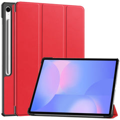 EIDERWOOD Samsung Galaxy Tab S10 FE+ (Plus) Kunstlæder Flip Cover m. Ståfunktion & Pencil Holder - Rød