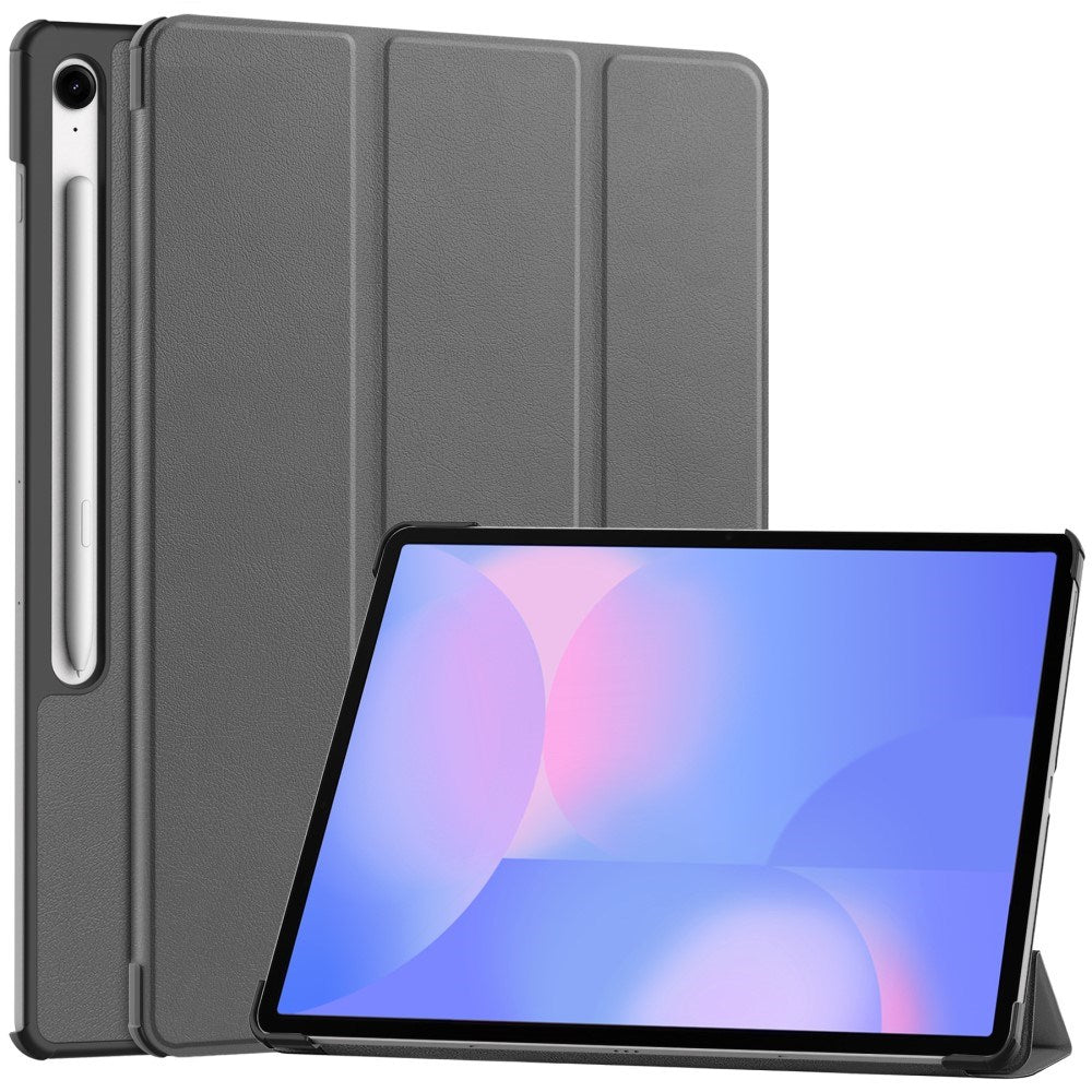 EIDERWOOD Samsung Galaxy Tab S10 FE+ (Plus) Kunstlæder Flip Cover m. Ståfunktion & Pencil Holder - Grå