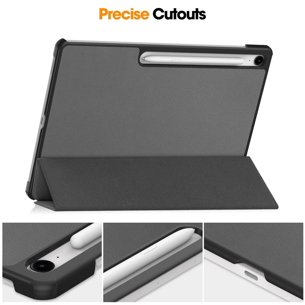 EIDERWOOD Samsung Galaxy Tab S10 FE+ (Plus) Kunstlæder Flip Cover m. Ståfunktion & Pencil Holder - Grå