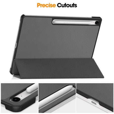 EIDERWOOD Samsung Galaxy Tab S10 FE+ (Plus) Kunstlæder Flip Cover m. Ståfunktion & Pencil Holder - Grå