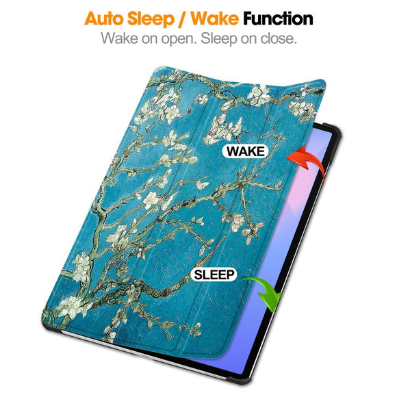 EIDERWOOD Samsung Galaxy Tab S10 FE+ (Plus) Tri-Fold Kunstlæder Flip Cover m. Mønster - Blomst