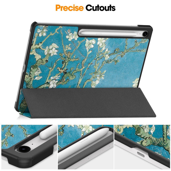 EIDERWOOD Samsung Galaxy Tab S10 FE+ (Plus) Tri-Fold Kunstlæder Flip Cover m. Mønster - Blomst