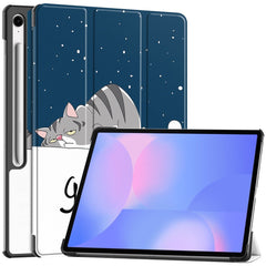 EIDERWOOD Samsung Galaxy Tab S10 FE+ (Plus) Tri-Fold Kunstlæder Flip Cover m. Mønster - Kat