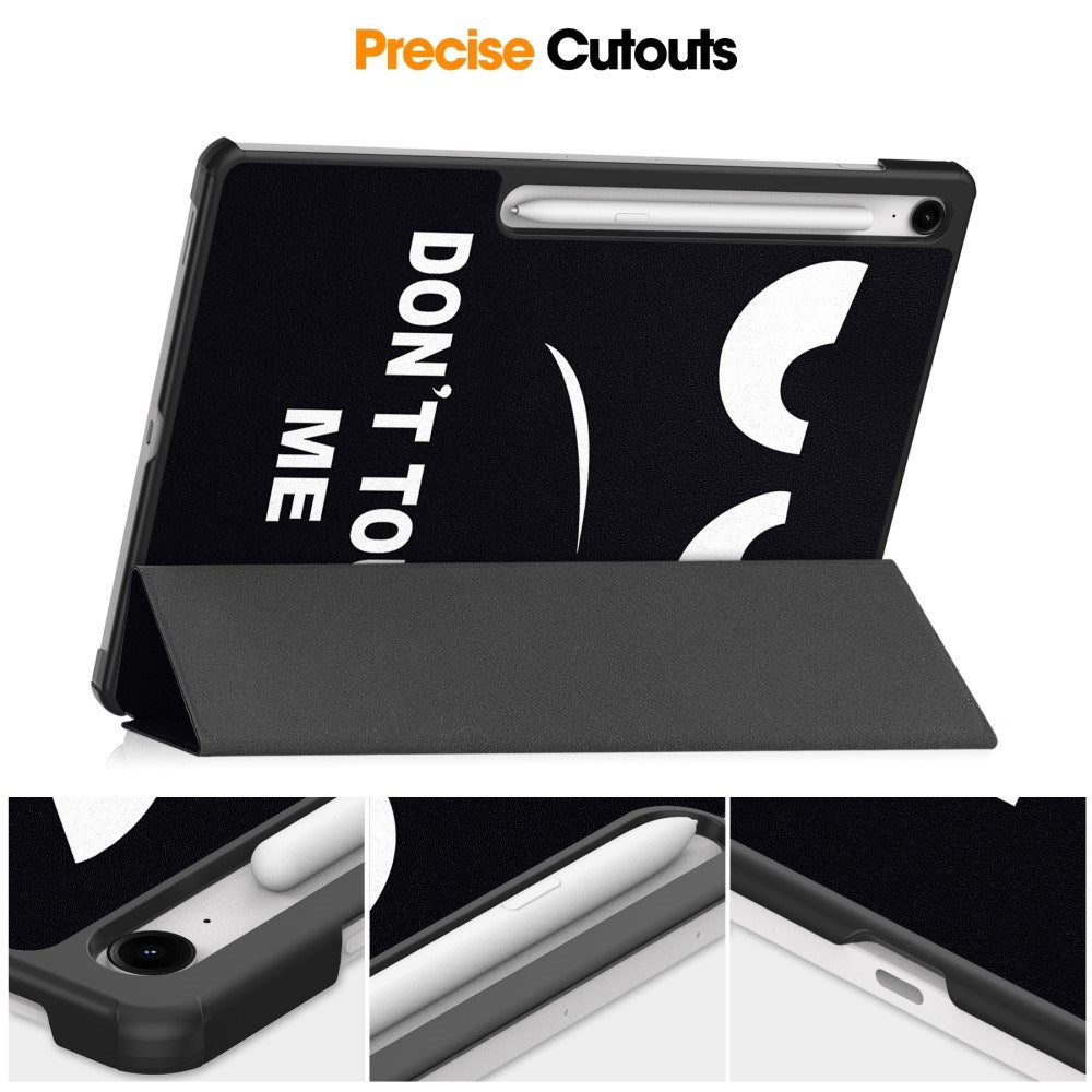 EIDERWOOD Samsung Galaxy Tab S10 FE+ (Plus) Tri-Fold Kunstlæder Flip Cover m. Mønster - Don't Touch Me