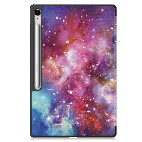 EIDERWOOD Samsung Galaxy Tab S10 FE+ (Plus) Tri-Fold Kunstlæder Flip Cover m. Mønster - Galakse