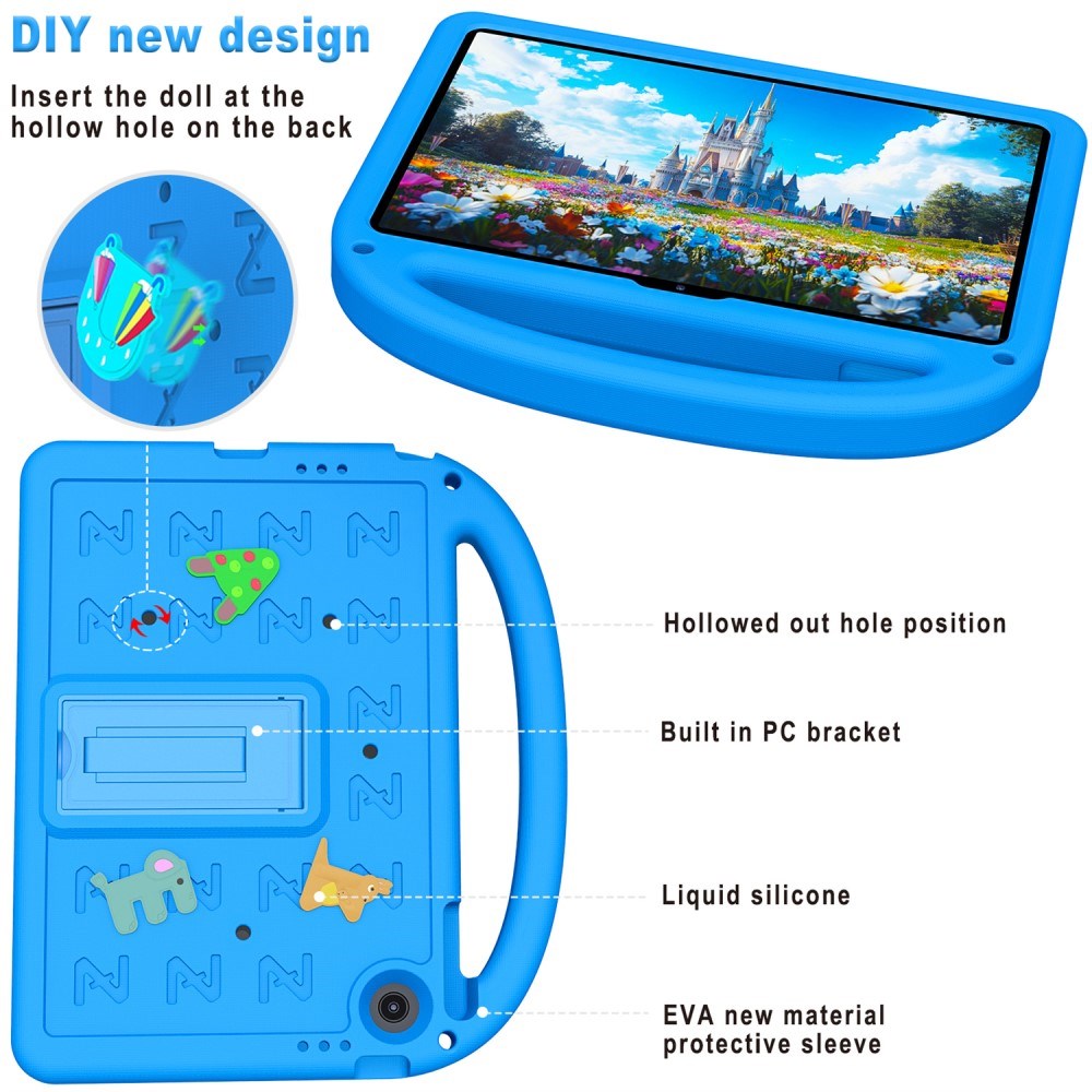 EIDERWOOD Lenovo Tab 10.1" Børne Cover m. Kickstand & Håndholder - Blå