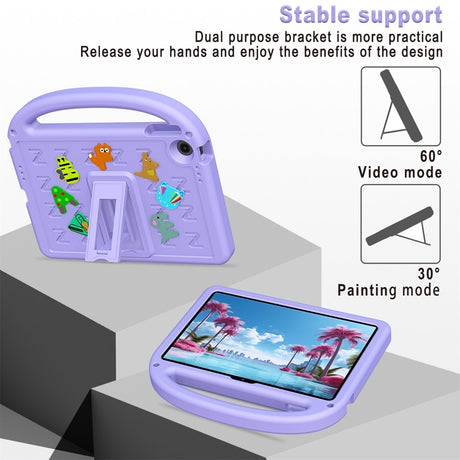 EIDERWOOD Lenovo Tab 10.1" Børne Cover m. Kickstand & Håndholder - Lilla